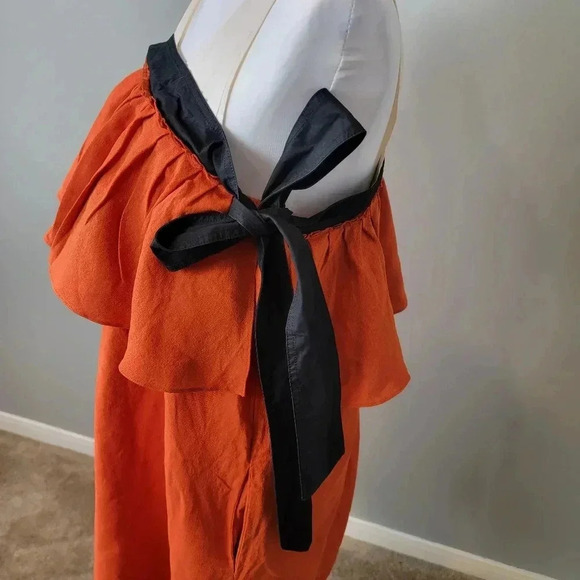 Isa Arfen Linen Mini Dress 10 Orange - Picture 6 of 11